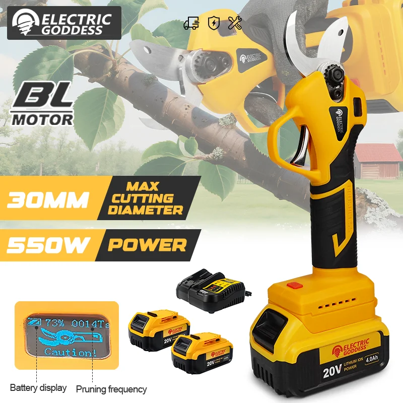 

Electric Goddess Brushless 50mm Garden Electric Scissors Cordless Fruit Electric Pruning Shears For Dewalt 20V Battery ﻿Pi