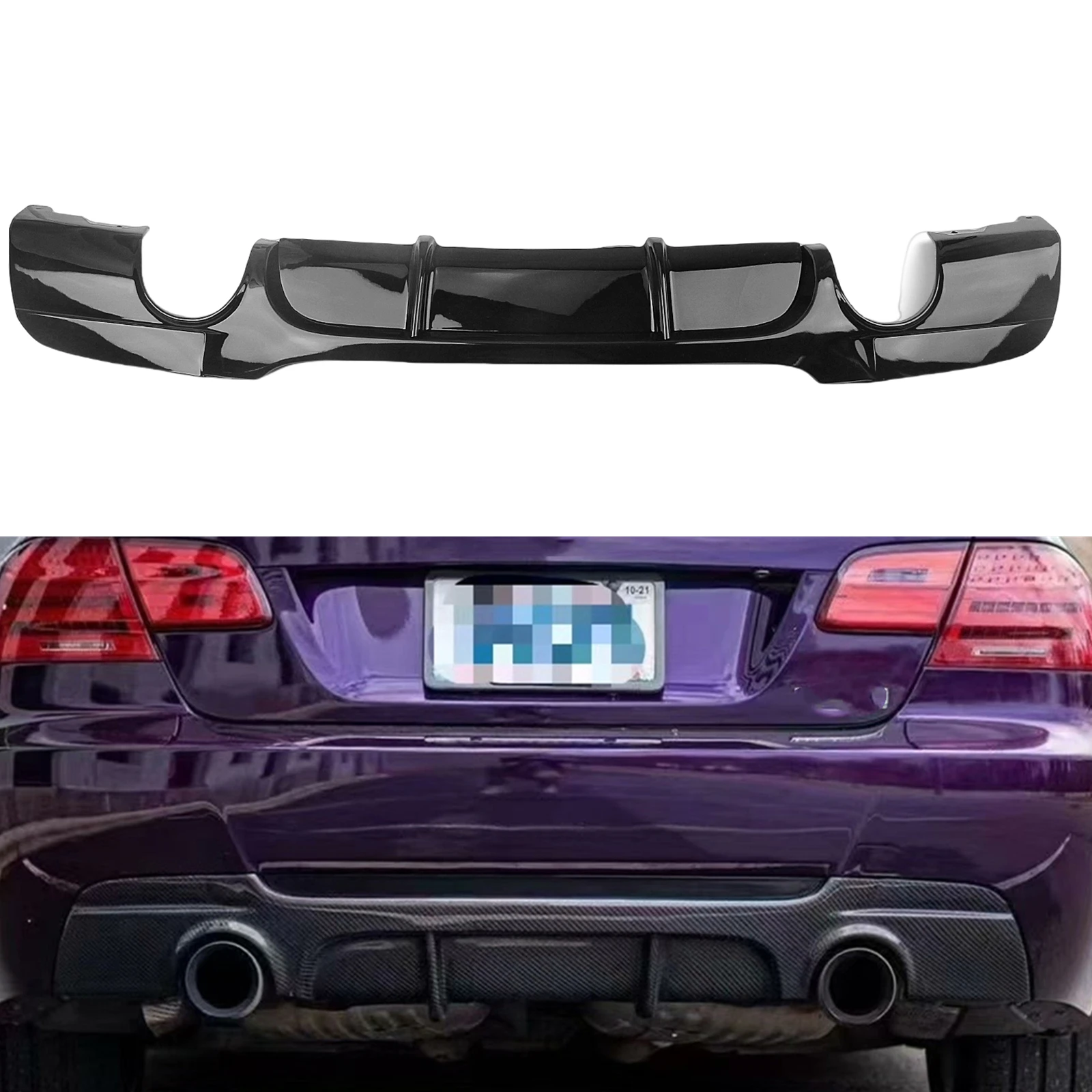 

Car Rear Diffuser Bumper Lip Boot Splitter Lower Cover For BMW E92 / E92 LCI E93 325i 2007 2008 2009 2010 2011 2012 2013