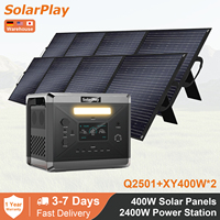 SOLARPLAY Q2501 Portable Power Station AC Power Charging 400W Solar Panel Tourism Complete Photovoltaic Kit Camper Accessories