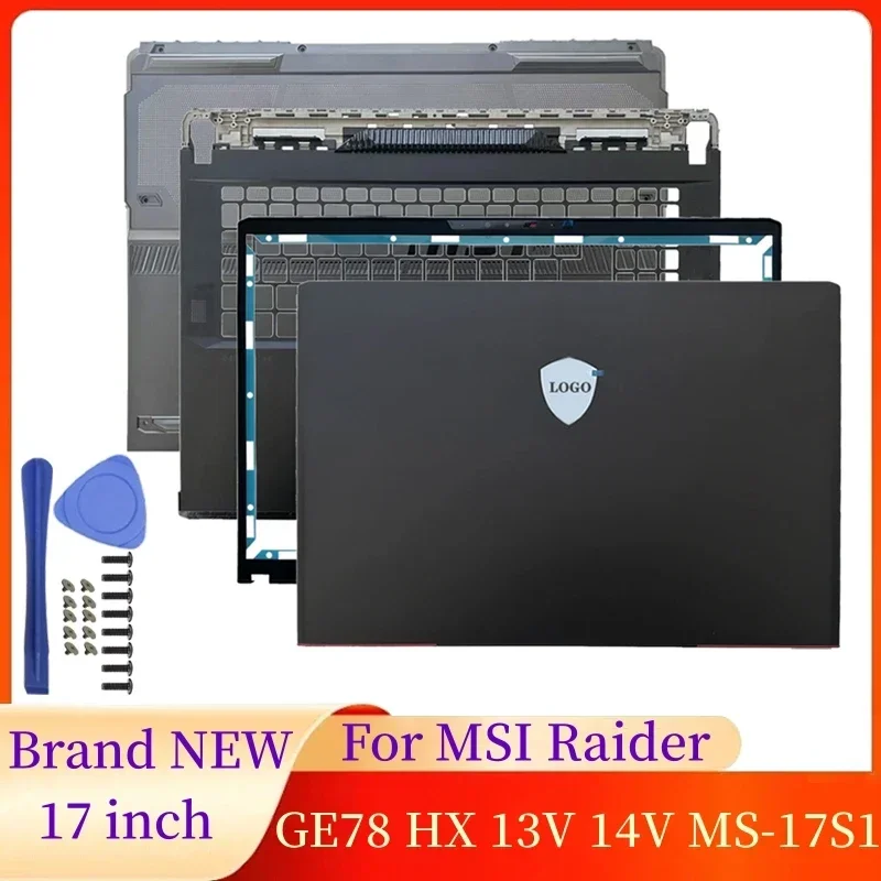 Laptop Case For MSI Raider GE78 HX 13V 14V MS-17S1 Notebook LCD Back Cover Front Bezel Hinges Palrmest Bottom Laptop Accessories