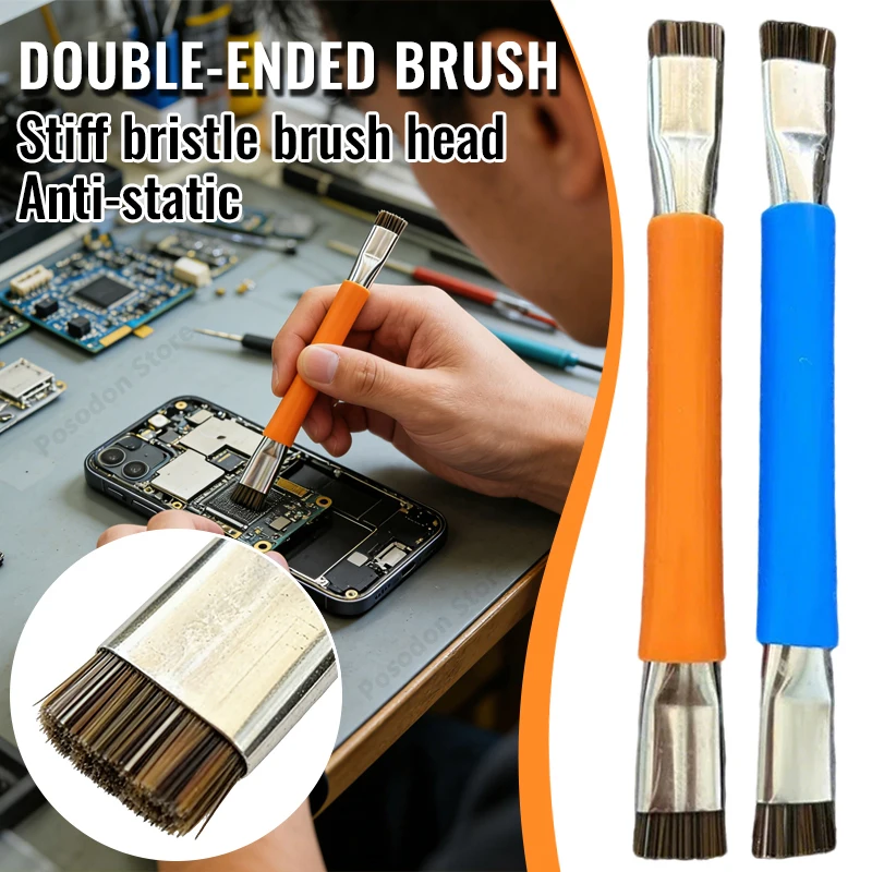 Double Ended Circuit Board Cleaning Brush for PCB IC Chip Repair Tool Mobile Phone Computer Motherboard Welding Maintenance
