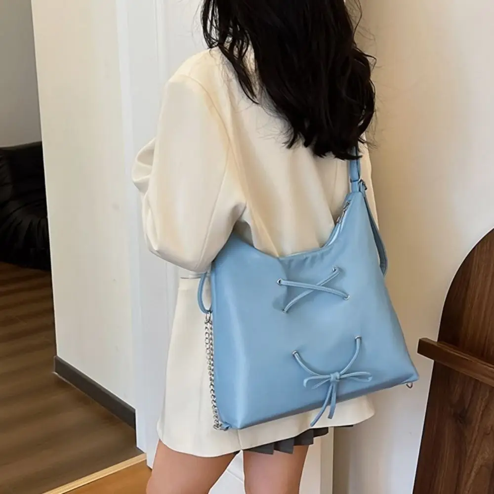 Balletcore Bow Bag Bow Tie Shoulder Bag PU Leather Crossbody Bag Korean Style Korean Style Handbag Shopping Bag