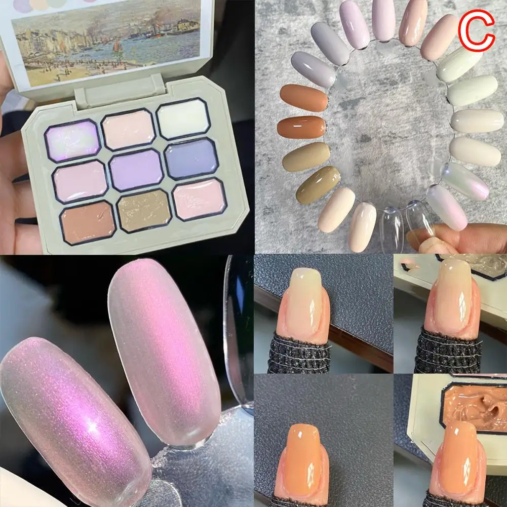 2025 9 colori gel per unghie solido in scatola smalto gel per unghie crema texture pittura gel UV LED vernici fai da te nail art design per manicure