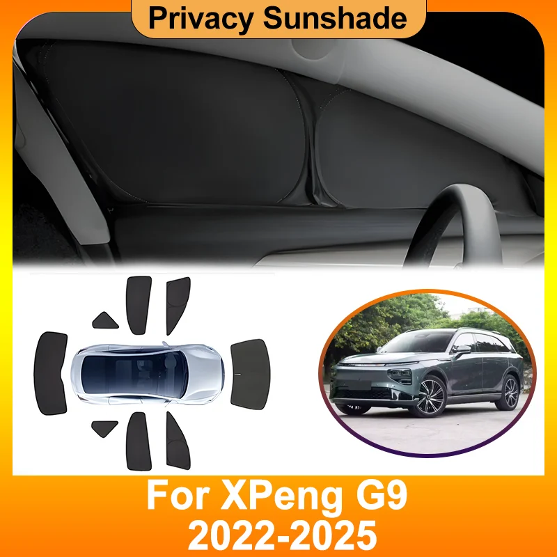 

For XPeng G9 Accessories 2025 2024 2023 2022 Car Sun Visor Side Vehicle Sunshade Heat insulation Privacy Curtain Car Accessories