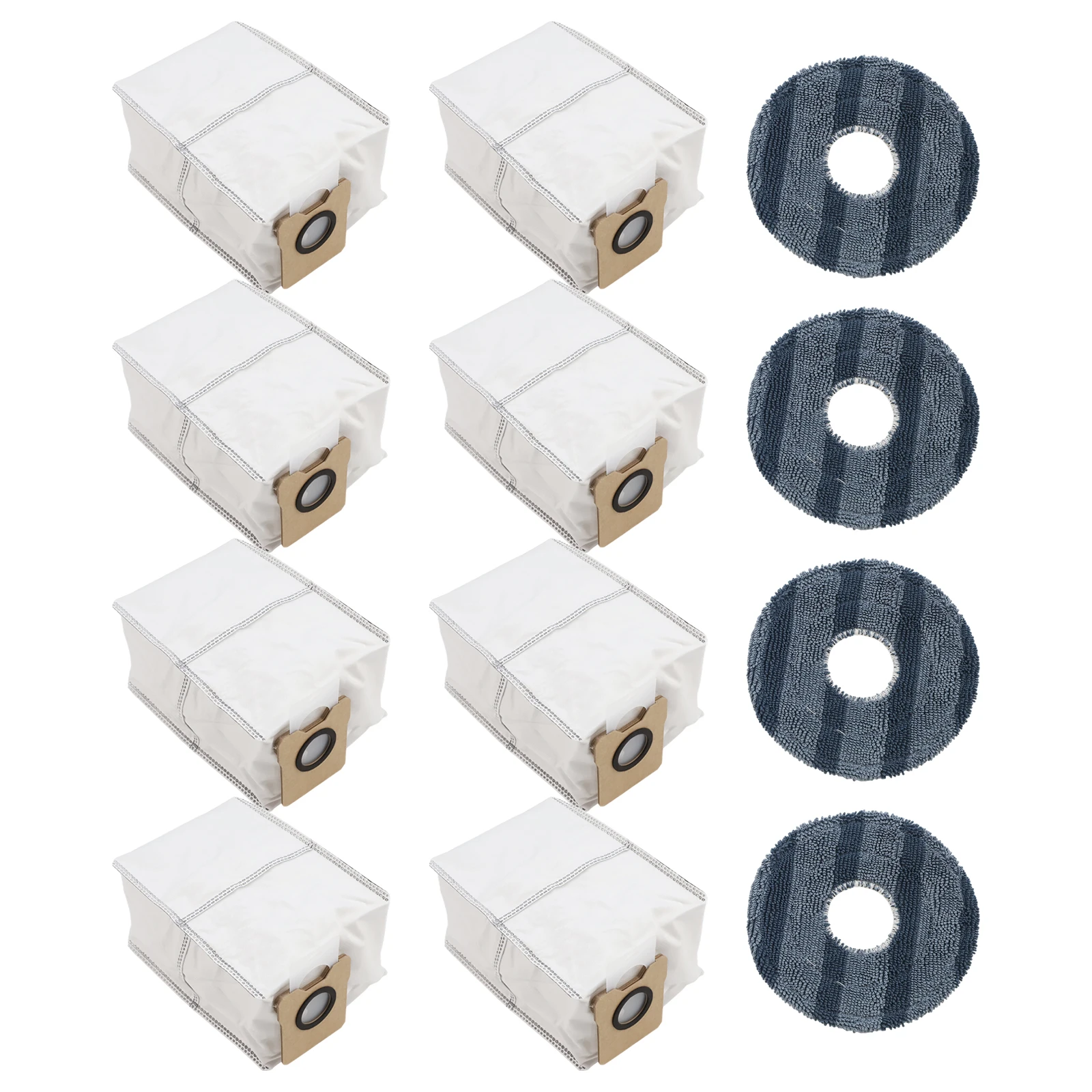 Essential Replacement Accessories for eufy For Omni C20 Vacuum Cleaner Comes with 4 Mop Pads and 8 Reliable Dust Bags