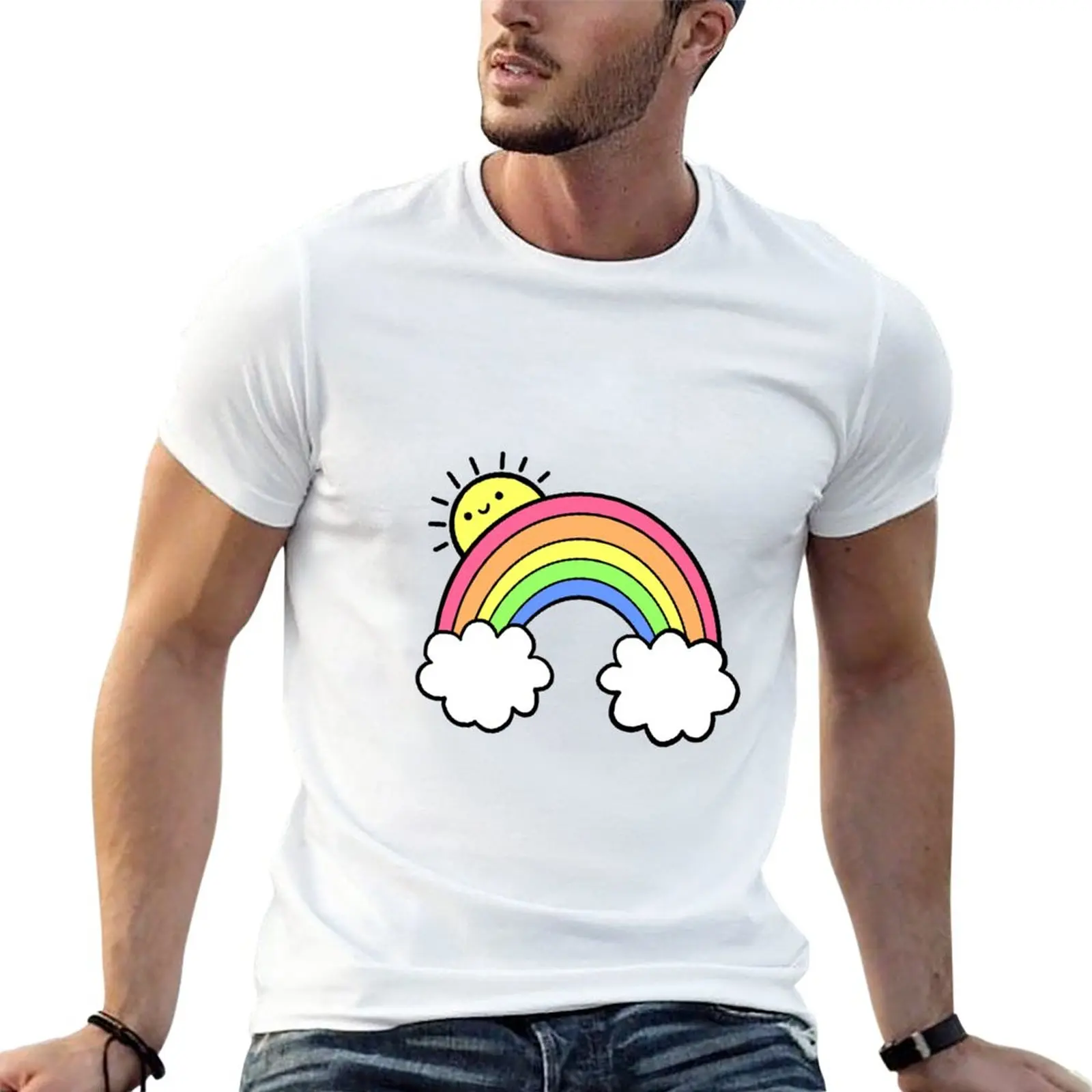 

Sunshine and Rainbows T-Shirt Short sleeve tee summer top customs design your own boys whites black t-shirts for men