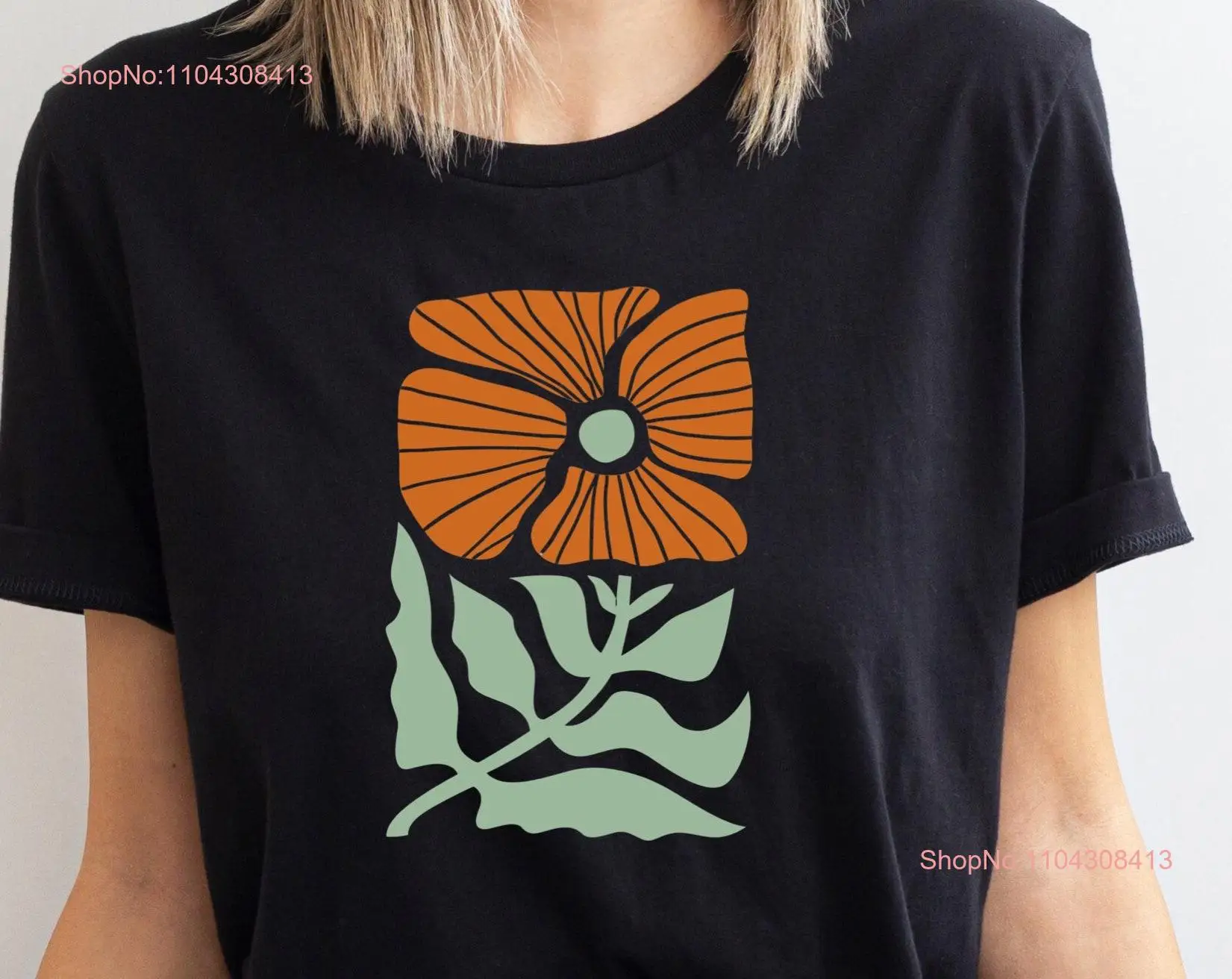 Flowers T Shirt Boho Wildflowers Floral Nature Bella and Canvas Oversized Vintage Art Nouveau Deco Hippie