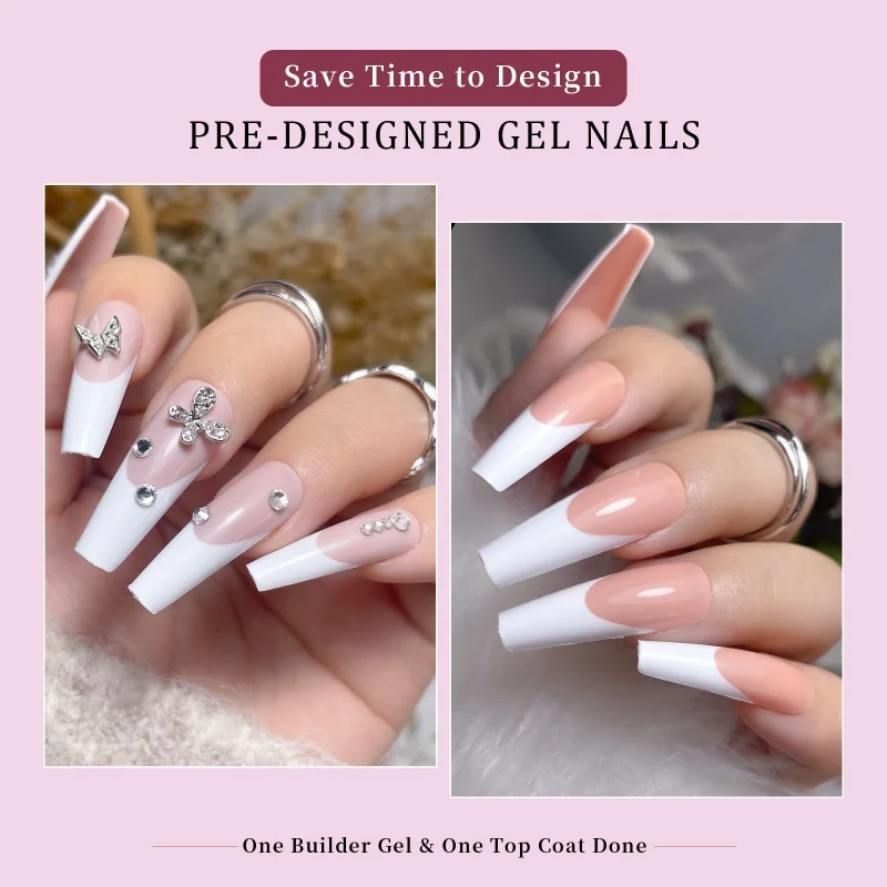 New Mixed Color 288PCS/Box French Tip Press on Nails Full Cover Traceless False Nail Tips Artificial Wear Press on Nail Tips