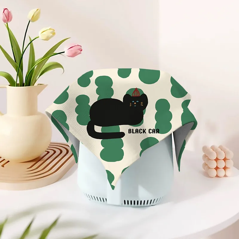 VIKAMA Air Fryer Coffee Maker Cover Cute Pet Design Short Pile Fleece Dustproof for Kitchen