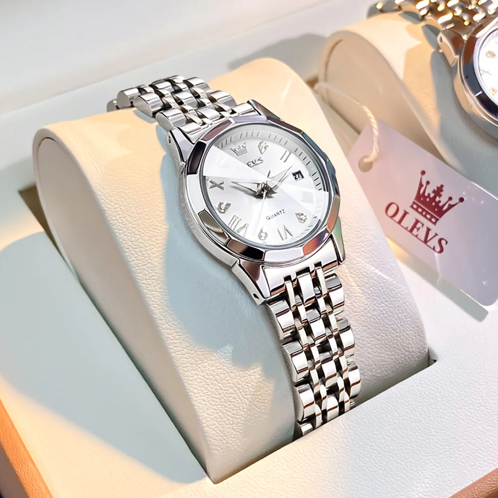 OLEVS Top Brand Ladies Watches Original Luxury Small Dial Quartz Wristwatch for Women Waterproof Exquisite Set Birthday Gift Box