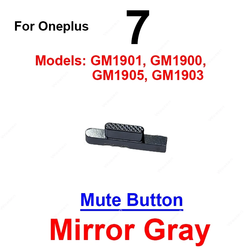 1 Set Side Volume +Power ON/OFF Mute Side Buttons Key For Oneplus 1+ 7 7T Pro 7Tpro Volume Power Mute Buttons Replacement Parts