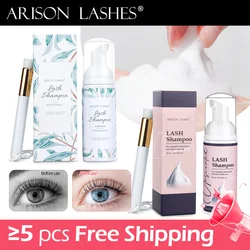 ARISON 60ml Eyelash Cleansing Shampoo Kit Eyelashes Extension Glue Eye Lash Cleaning Foam Pump Design No Stimulation Makeup