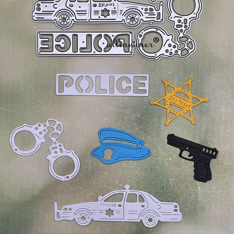 Police car decoration Metal Cutting Dies Stencils Die Cut for DIY Scrapbooking Album Paper Card Embossing