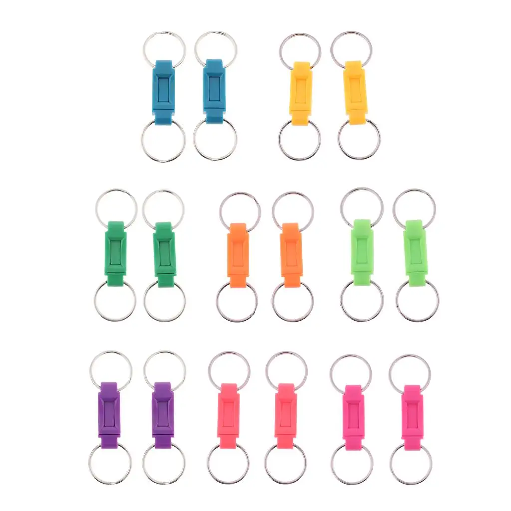 Quick Release Keychain Metal Plastic Dual Rings Heavy Duty Split Key Ring for Home Tools Bag