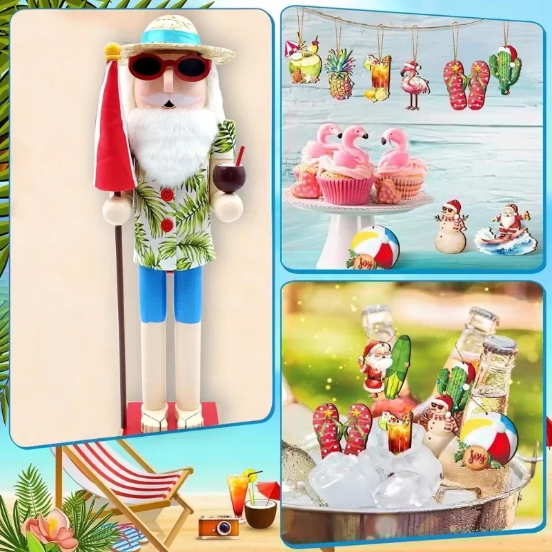 7 inch Weitan Summer Sea Santa Claus Nutcracker three-dimensional ornament