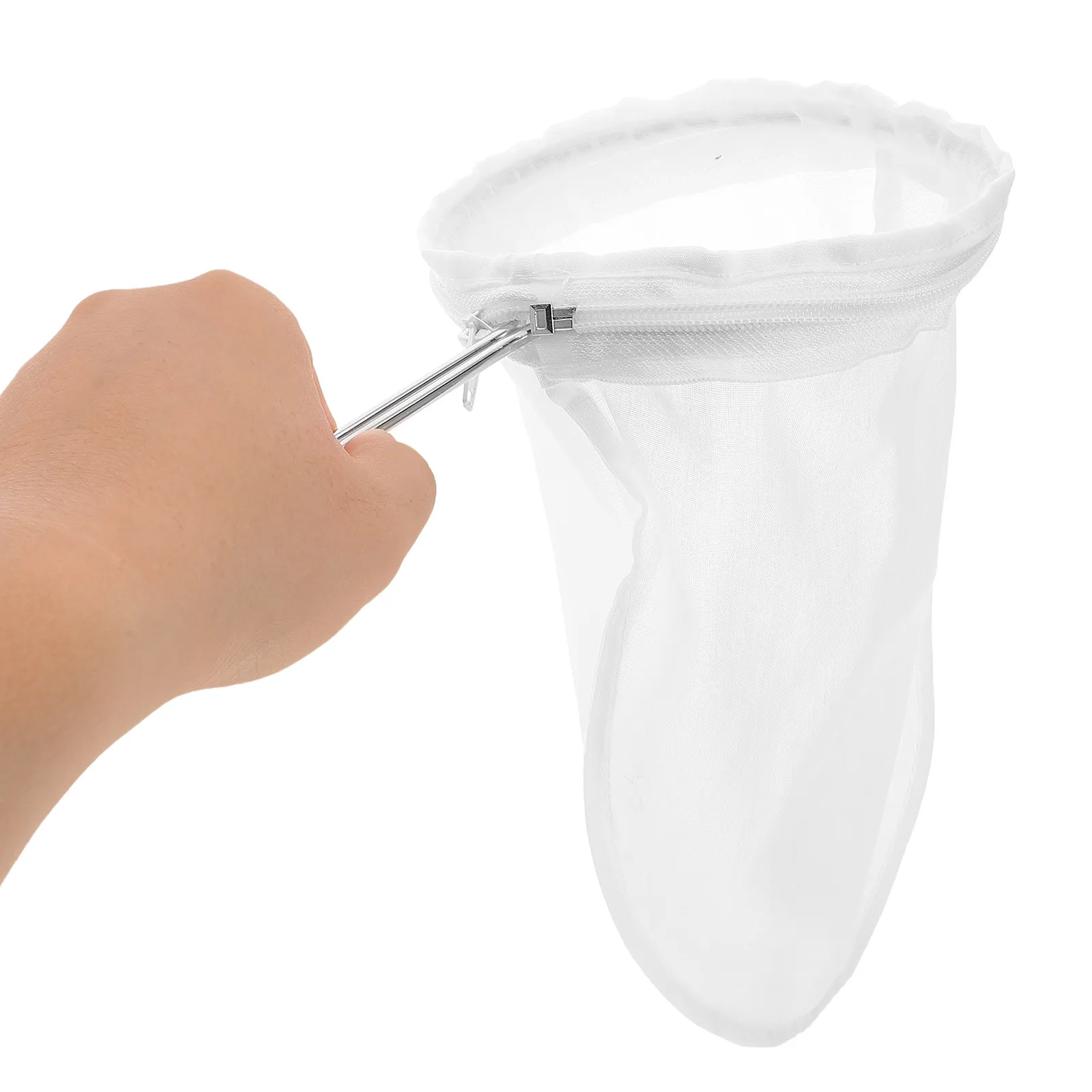 1Set Mesh Strainer Bag Fine Mesh Tea Filter with Reinforced Steel Ring Easy Clean Reusable for Nut Milk Coffee Soybean Juice