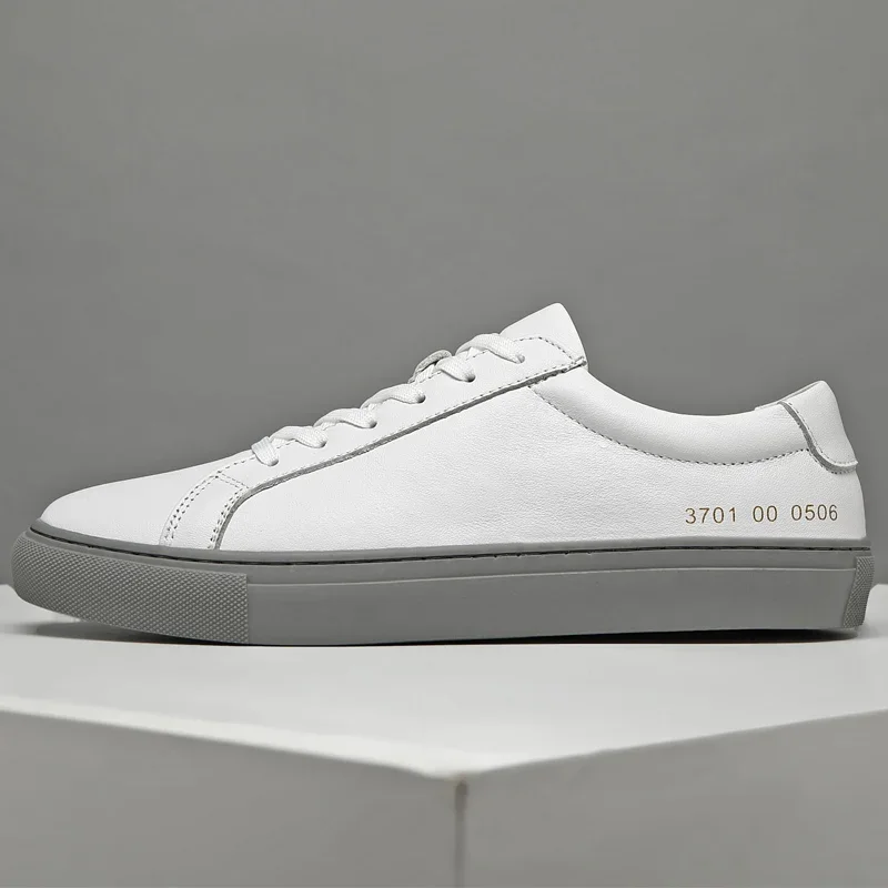 Italian Genuine Leather Men's Shoes 2024 Designer White Shoes Comfy Walking Shoes Lace-up Business Outdoor Zapatos Para Hombre