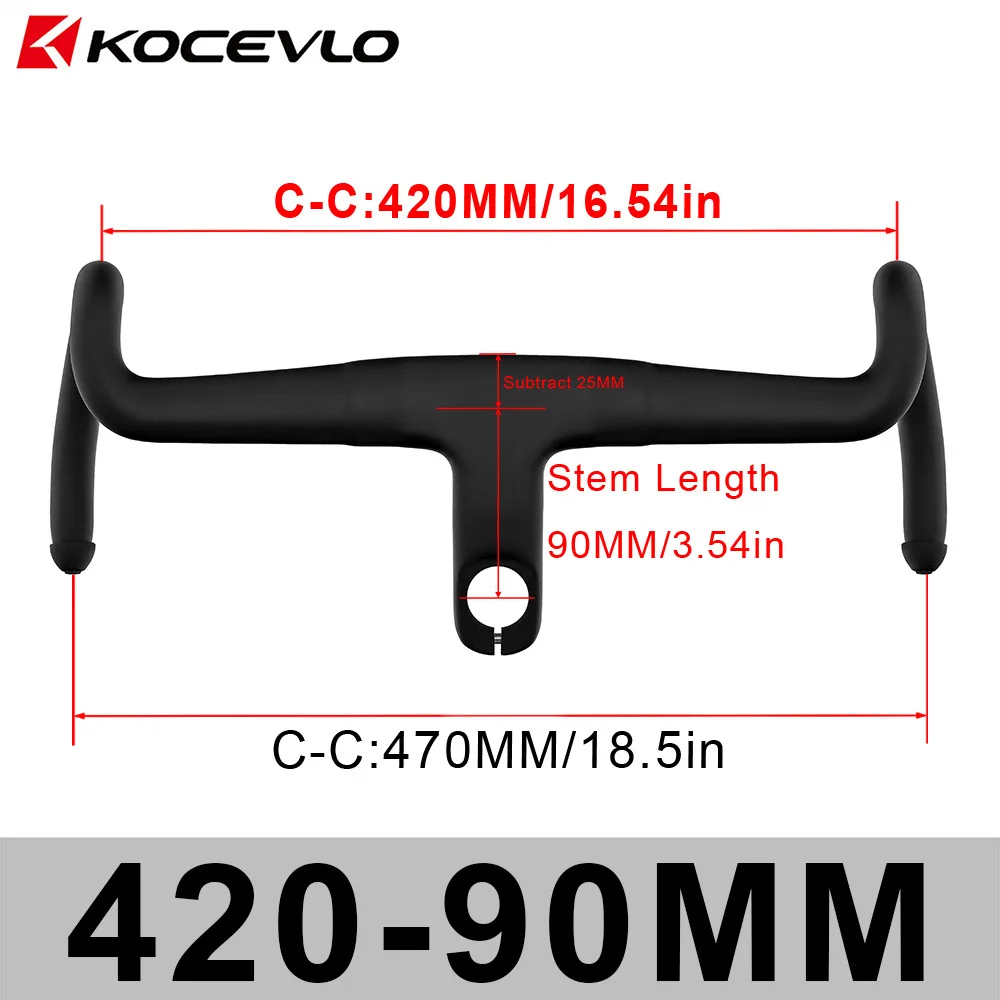KOCEVLO K05 Full-Carbon Fiber Gravel Integrated One-Piece Drop Handlebar with Fully Internal Routing and Padding image 3