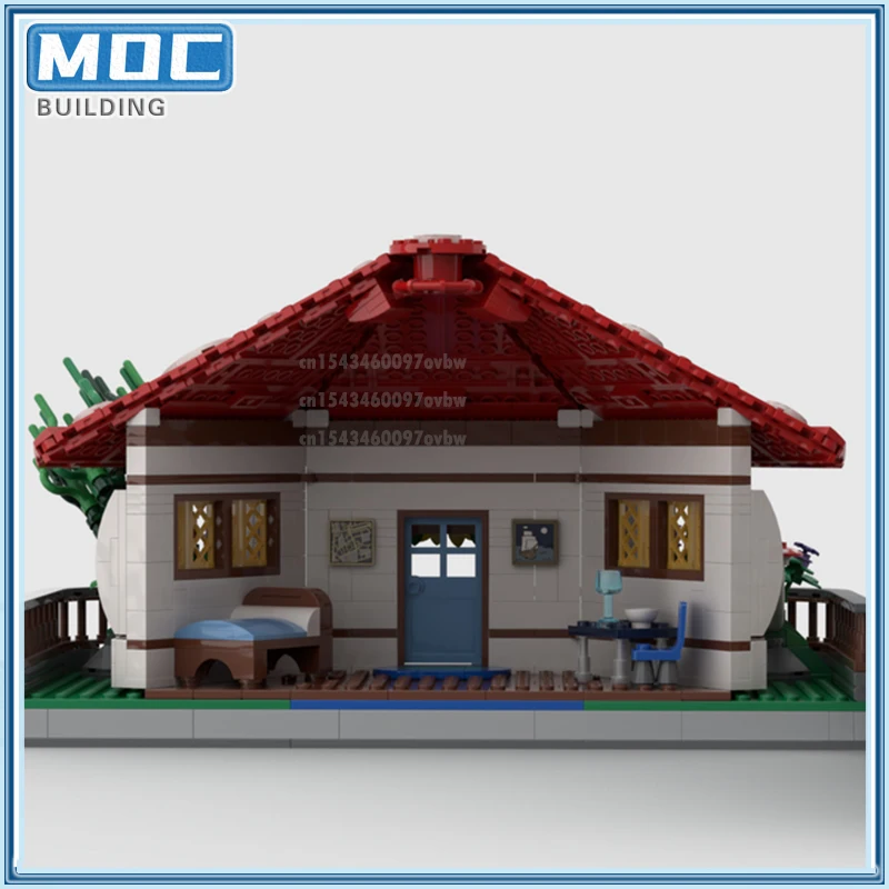 Fada fale história seris cogumelo casa moc blocos de construção halloween diy ornamento modelo coleção criativa idéia brinquedos presentes