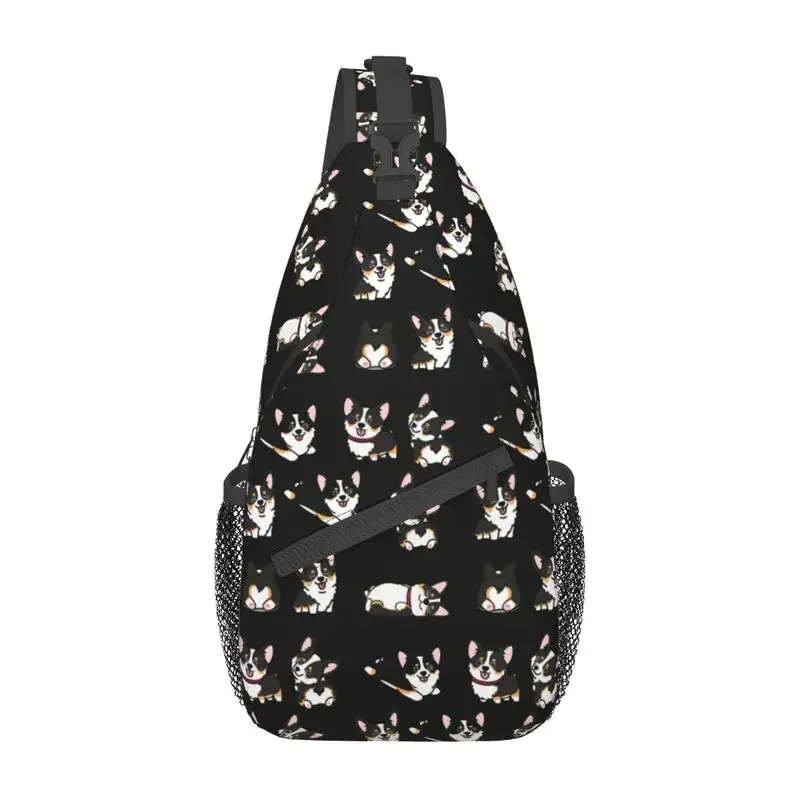 Cool Kawaii Pembroke Welsh Corgi Dog Sling Bag for Traveling Men's Animal Pet Crossbody Chest Backpack Shoulder Daypack