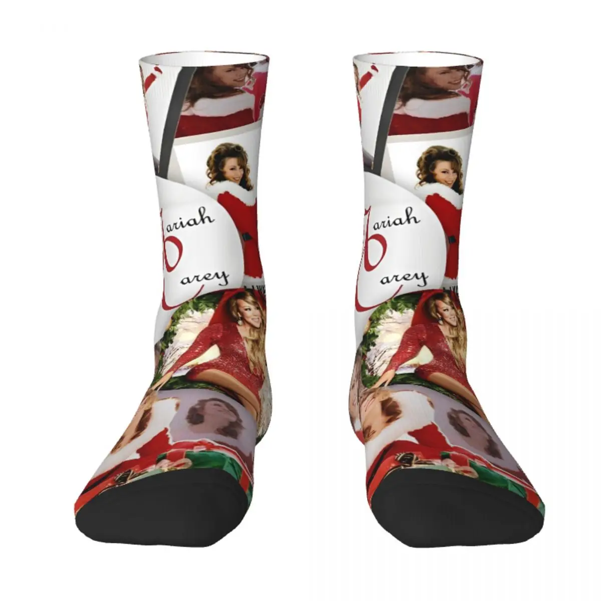 Unisex Men Socks Christmas Mariah Singer Xmas Carey Stockings Winter Funny Breathable Socks Design Outdoor Anti Bacterial Socks