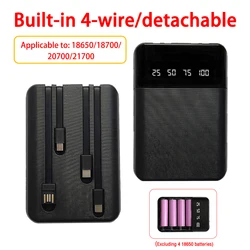 DIY 4*18650 Battery Power Bank Case USB Ports Free Welding Battery Holder Shell No Soldering Storage Box for Phone Charging