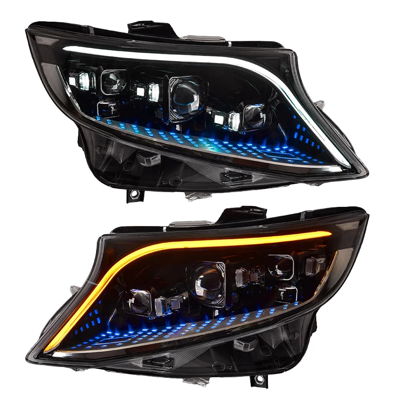 

Высококачественные фары для Mercedes Benz Vito W447 2016-2024, аксессуары для автомобилей V-класса, аксессуары для фар.