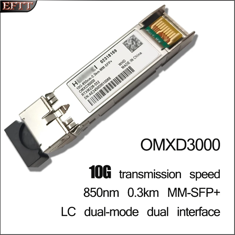 

10G Gigabit Multi-mode LC Duplex Transceiver OMXD30000 850nm 0.3km MM-SFP+ Fiber Optical Module for Huawei OLT