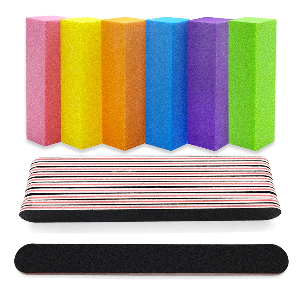 16Pcs Nail File Buffer Block Set For Acrylic And Natural Nails 4 Sides 100/120/180 Grit Emery Board Sponge Polish Buffing Blocks