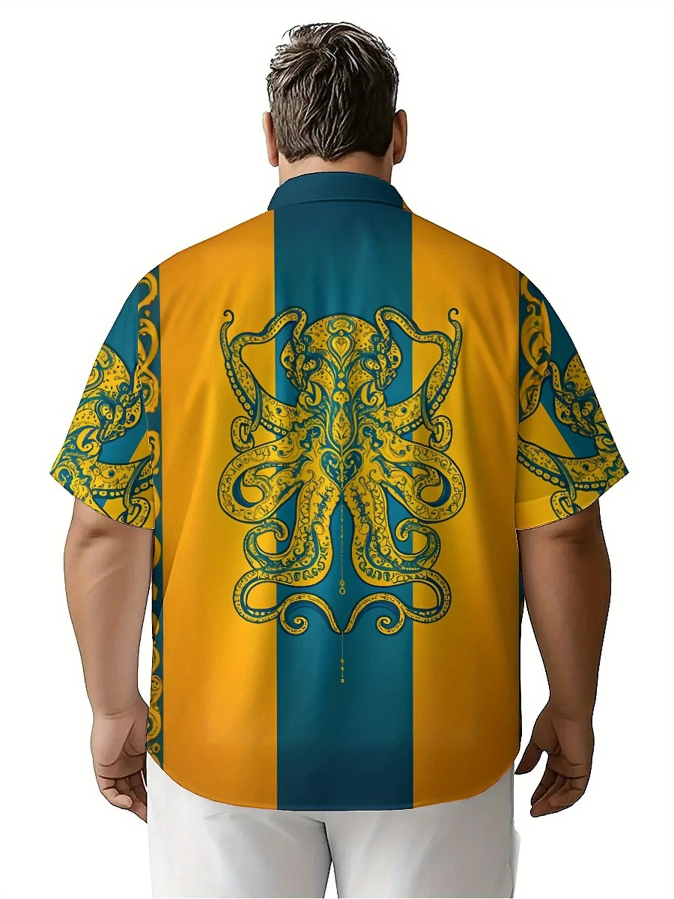 Camisa Hawaiana Pulpo Talla Grande Hombre - usage example