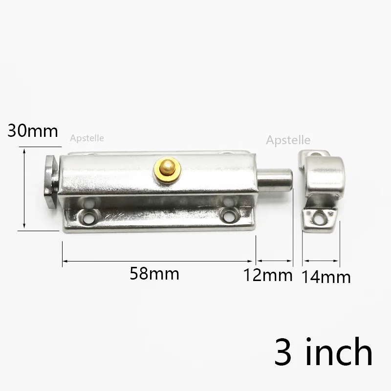 3/4Inch Hotel Office Home Security Lock Chrome Door Lock Door Window Security Bolt Door Lock Latch Gate Cabinet Latch