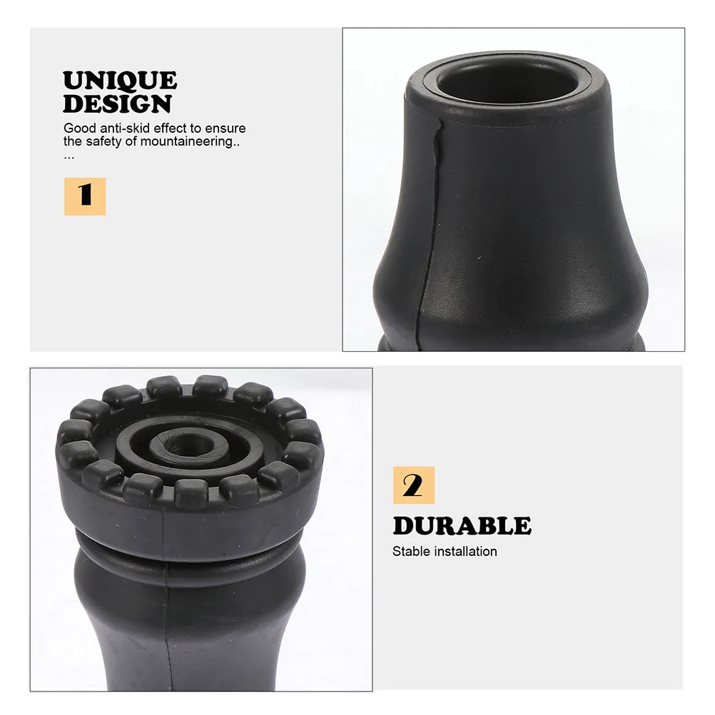 

4pcs Anti-skid Crutch Foot Pad Durable Rubber Trekking Pole Tips Covers Hiking Sticks Camping Accessories Non-slip Mat Outdoor