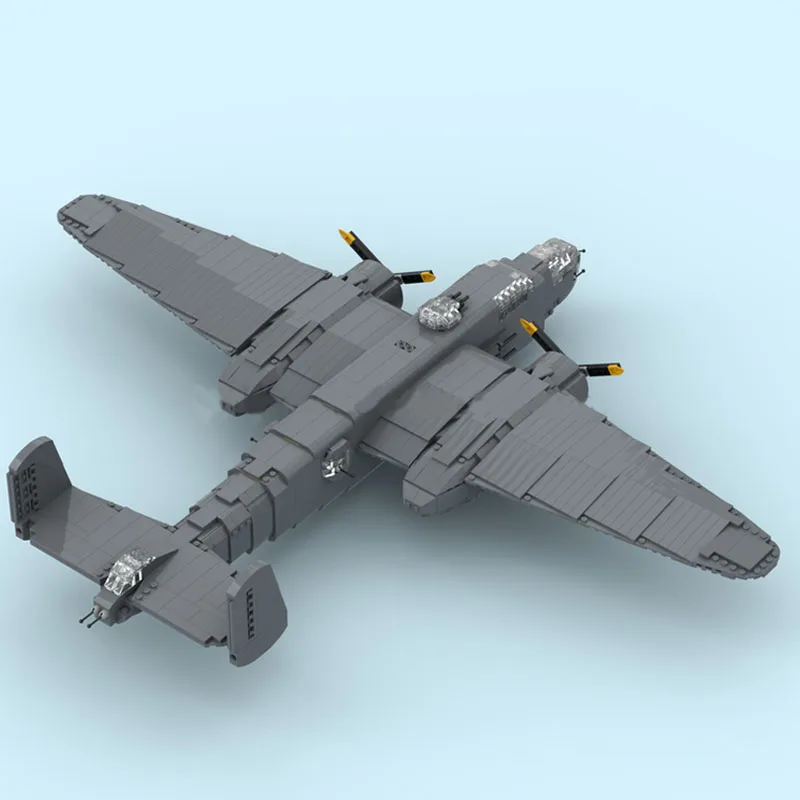 2206 PCS 워 시리즈 B-25 미첼 MOC 맞춤형 모듈식 빌딩 블록 기술 창의 디자인 모델 DIY 장난감 생일 선물