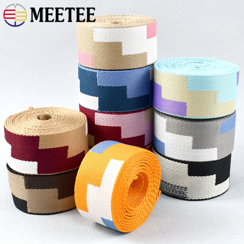 1-5Meters 38mm Jacquard Webbing Tapes for Bag Strap Safe Belt Ribbons Clothes Backpack Bias Binding Tape DIY Sewing Accessories