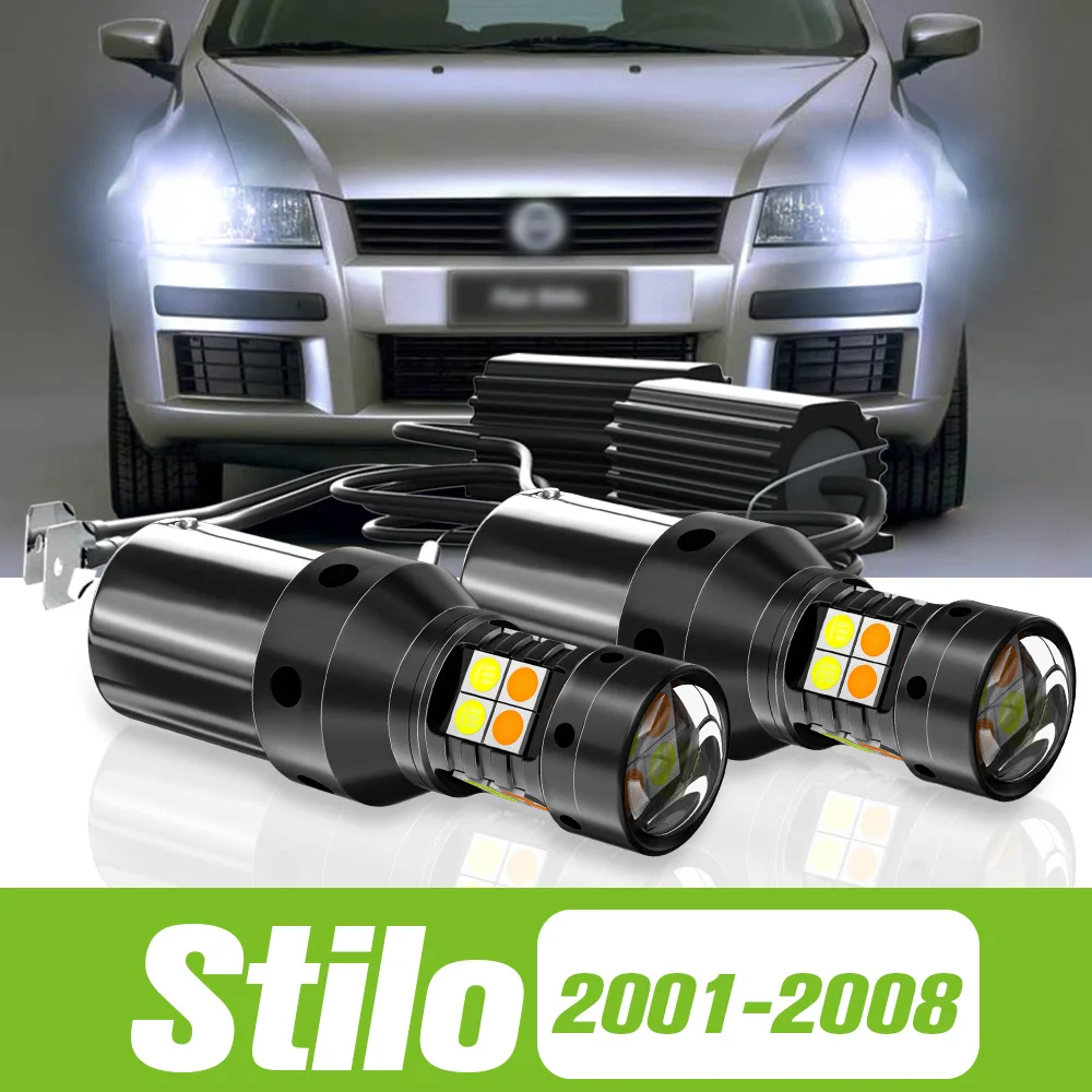 

2pcs For Fiat Stilo 2001-2008 Dual Mode LED Turn Signal+Daytime Running Light DRL 2002 2003 2004 2005 2006 2007 Accessories