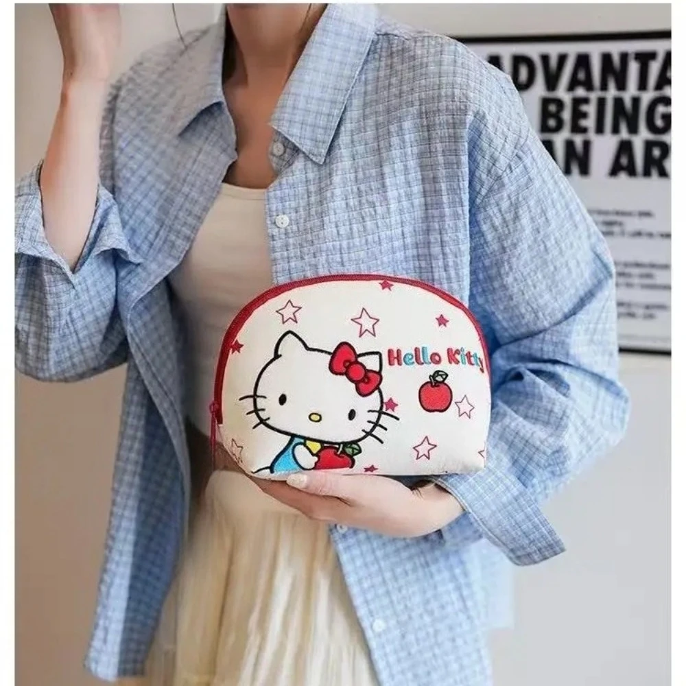 Hot Hello Kitty Shell Makeup Bag Large Capacity Cinnamoroll Travel Cosmetic Pouch Kawaii Portable Holiday Vacation Handbag Gift view 6