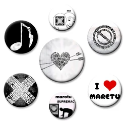 58mm Creative Pins I Love Maretu Heart Soft Button Badges Musical Note Brooch Dark Gothic Badge Fans Collect Music Lover Gifts