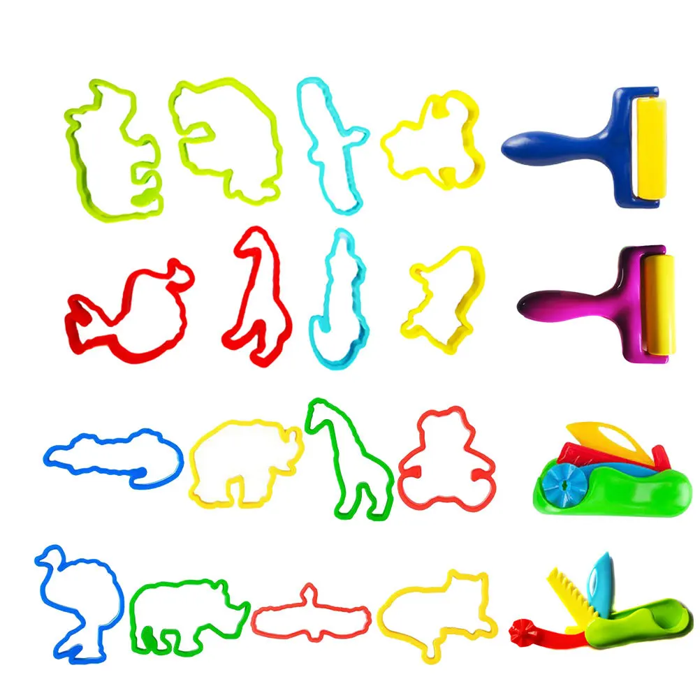 42Pcs DIY Colored Clay Animal Molds Plasticine Tools for Kids Creative Learning Early Education Clay Art Set Plasticine Tools