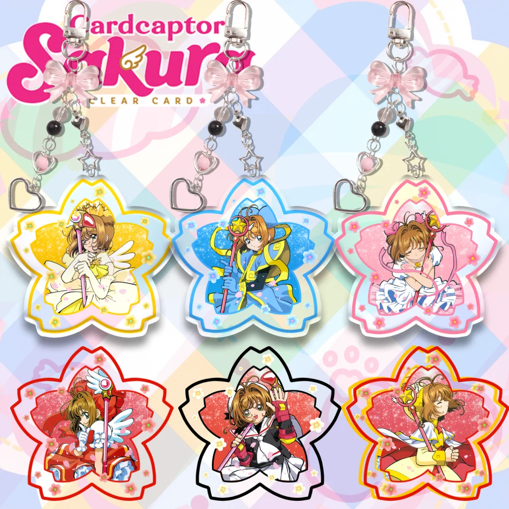 

Cardcaptor Sakura акриловый брелок с цветной звездой Cardcaptor Sakura брелок для ключей рюкзак подвесное украшение аниме товары подарки