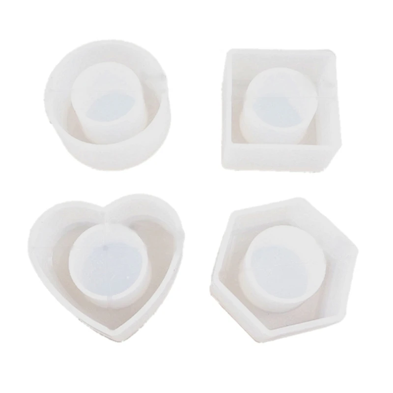 E15E 4Pieces Acrylic Napkin Rings Bud Vase Flower Holder Epoxy Resin Casting Mould Tissue Box Cover Napkin Holder Supply