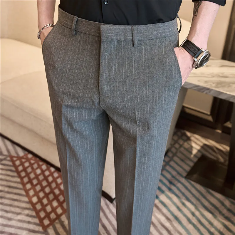 2024 Spring Suit Pants Man High Quality Slim Casual Business Suit Pants Men New Fashion Wedding Party Work Trousers Plus Size 42