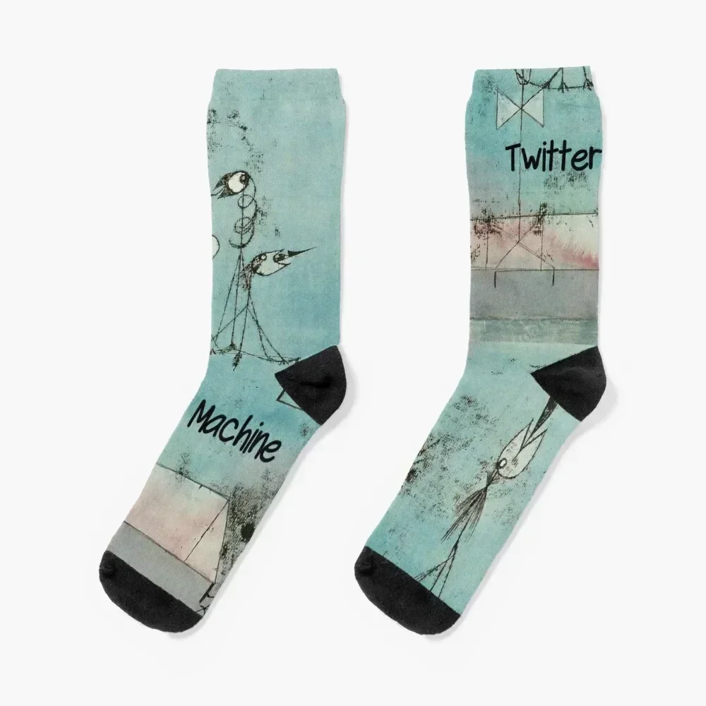 

Paul Klee w/Signature | "Twittering Machine" - Tweet Inspired Socks man summer heated Socks For Man Women's