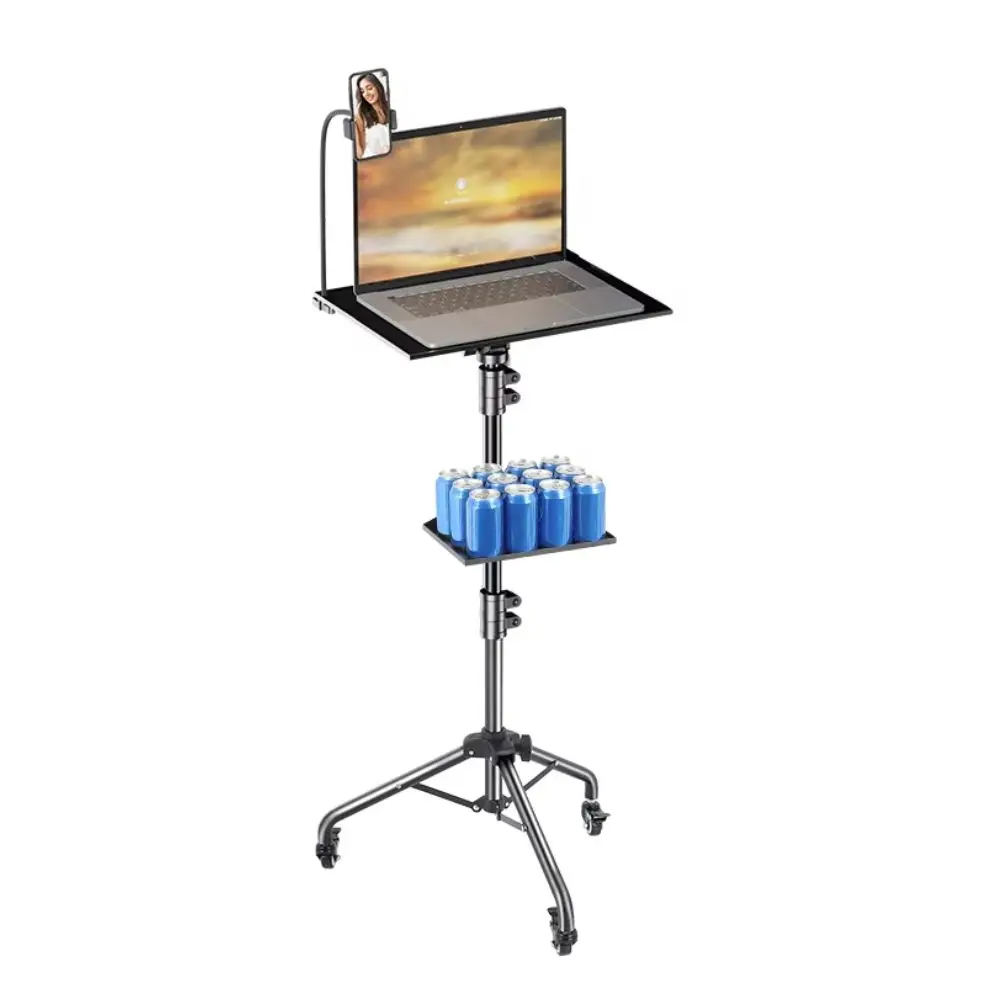 145cm Projector Tripod Stand Laptop Tripod Adjustable Height 23 to 63" Standing Desk Outdoor Computer Desk Stand for Studio