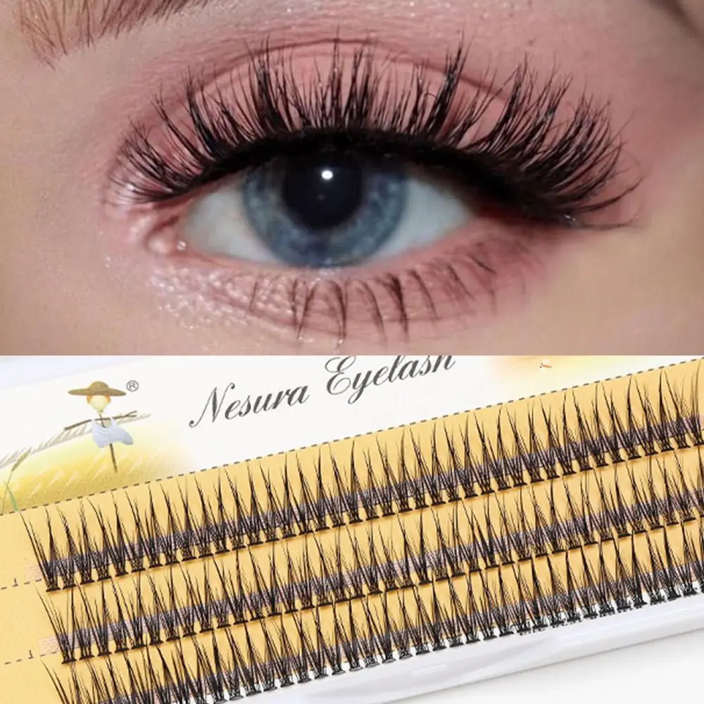 120-Cluster-Pfropfen, natürliche Simulation, natürliche C-Locken, individuelle Cluster-Nerzhaar, weiche, lockige Schwalbenschwanz-falsche Wimpern – Detail 1
