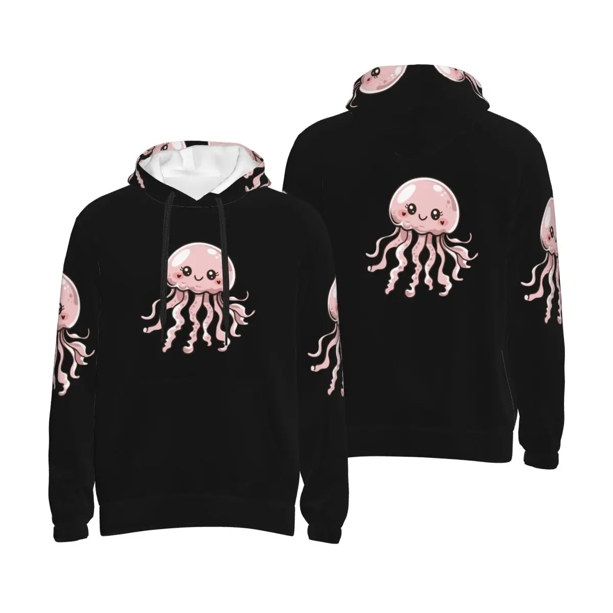

Толстовка с милой медузой и кавайным дизайном, пуловер в стиле хип-хоп, осень-зима, мужская и женская толстовка, топы с длинными рукавами