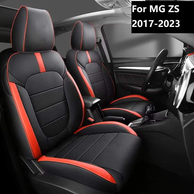 5 Seats Full Coverage PU Leather Car Seat Covers Custom Fit for 2017‑2023 MG ZS Auto Interior Seat Protector Cushion