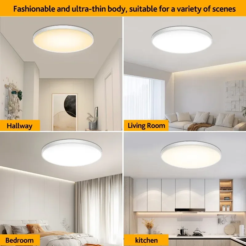 

Three-color LED lamp ultra-thin ceiling lamp modern simple style bedroom ceiling lamp living room restaurant lighting