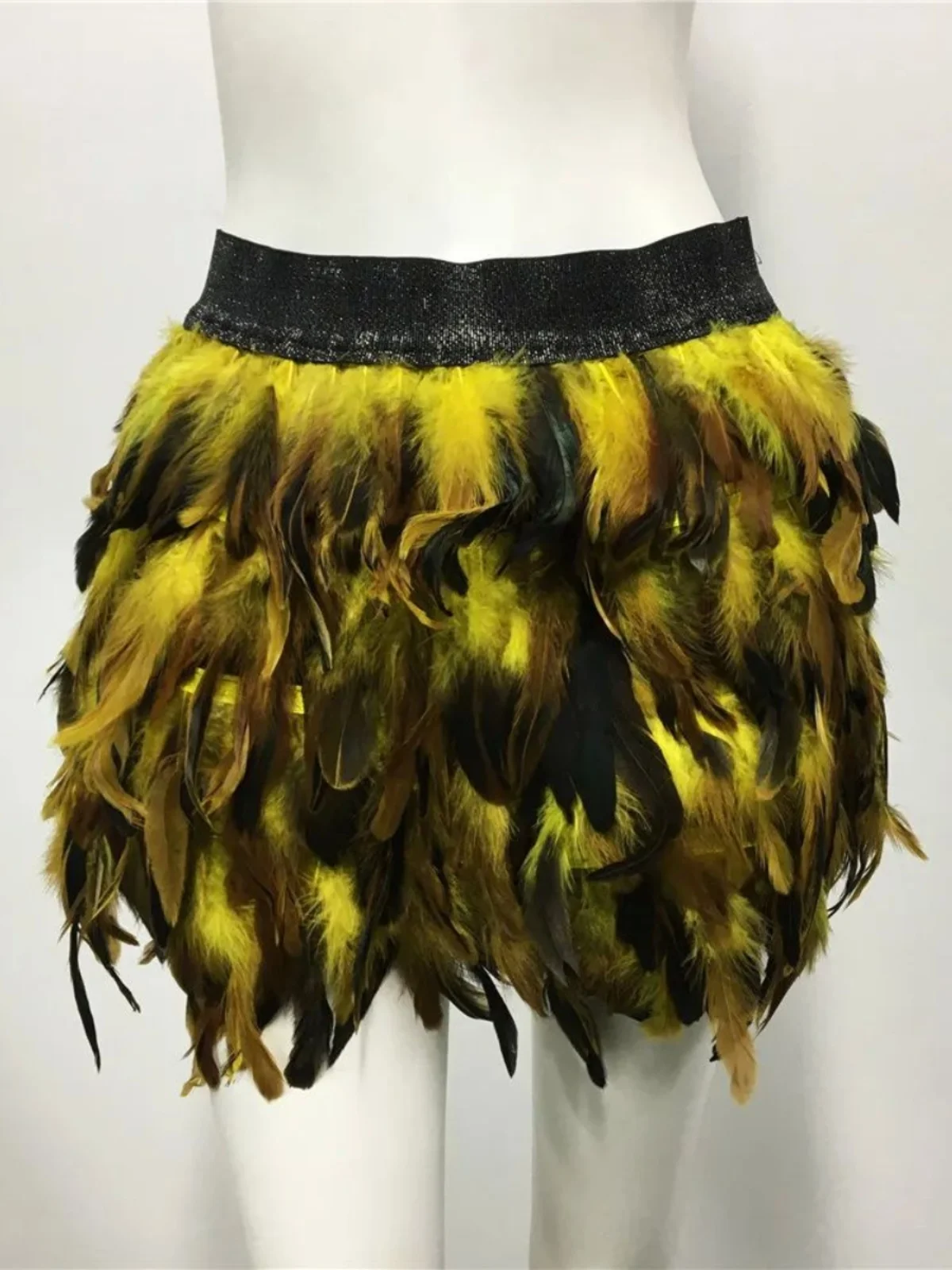 

Peaco Feather f Skirt Stage Performance Women's Skirt mid Waist Versatile Sle Autumn Collection Other Material 00%