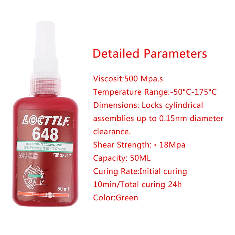 

50ml 648 Retaining Compound Thread Locker Adhesive Glue Multi-purpose Use