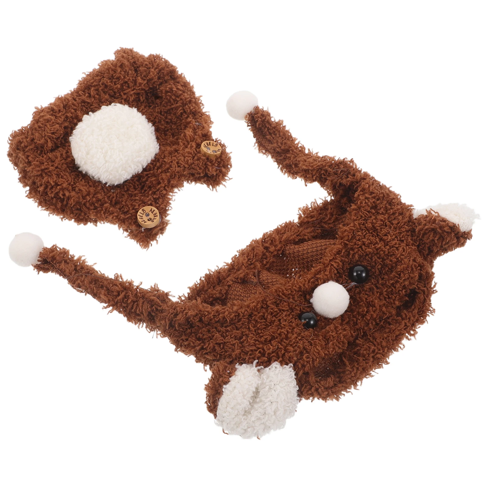 1 مجموعة ملابس الدب لطيف بذلة هود قبعة ل 17 سنتيمتر اكسسوارات صغيرة فستان زي خزانة اللعب الإبداعي